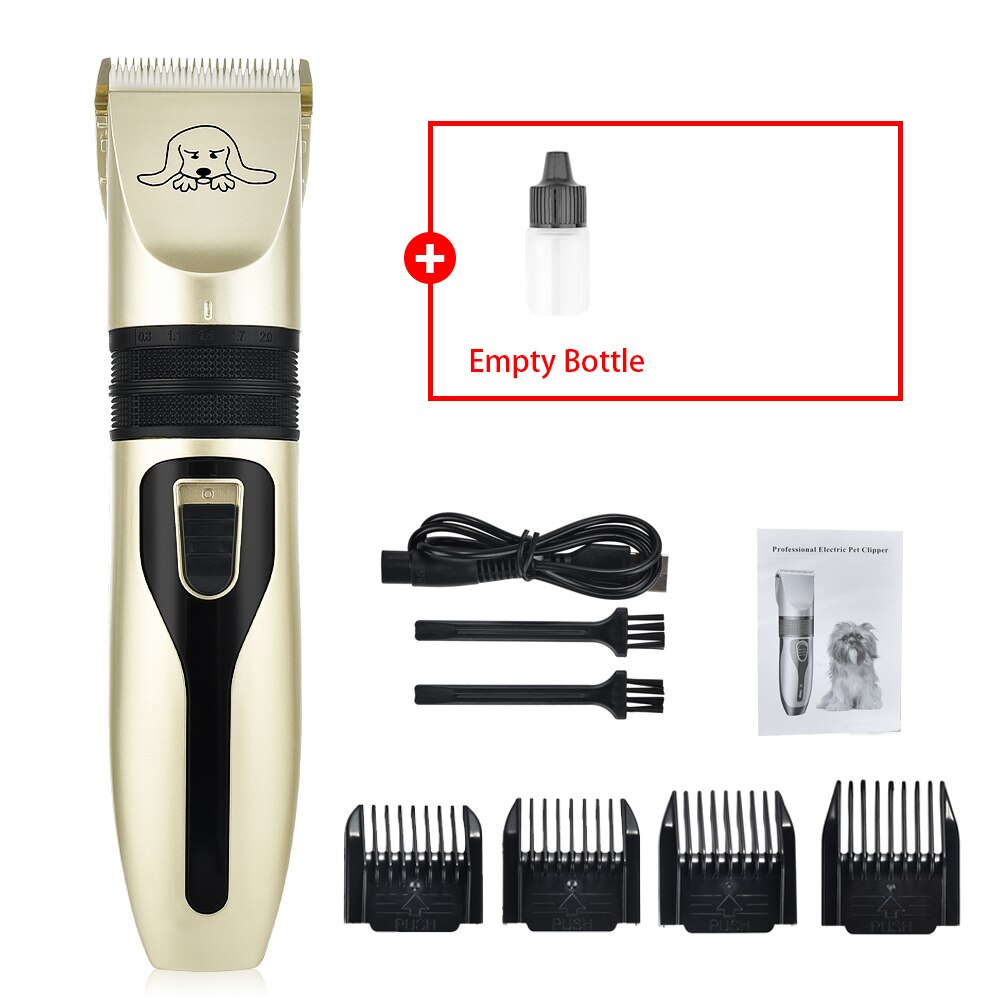 Rechargeable Pet Trimmer Cordless Pet Dog Hair Trimmer Comb Tool Pet Hair Clipper Cutter Pets Dog Grooming Machine: 1 Set - Bottle