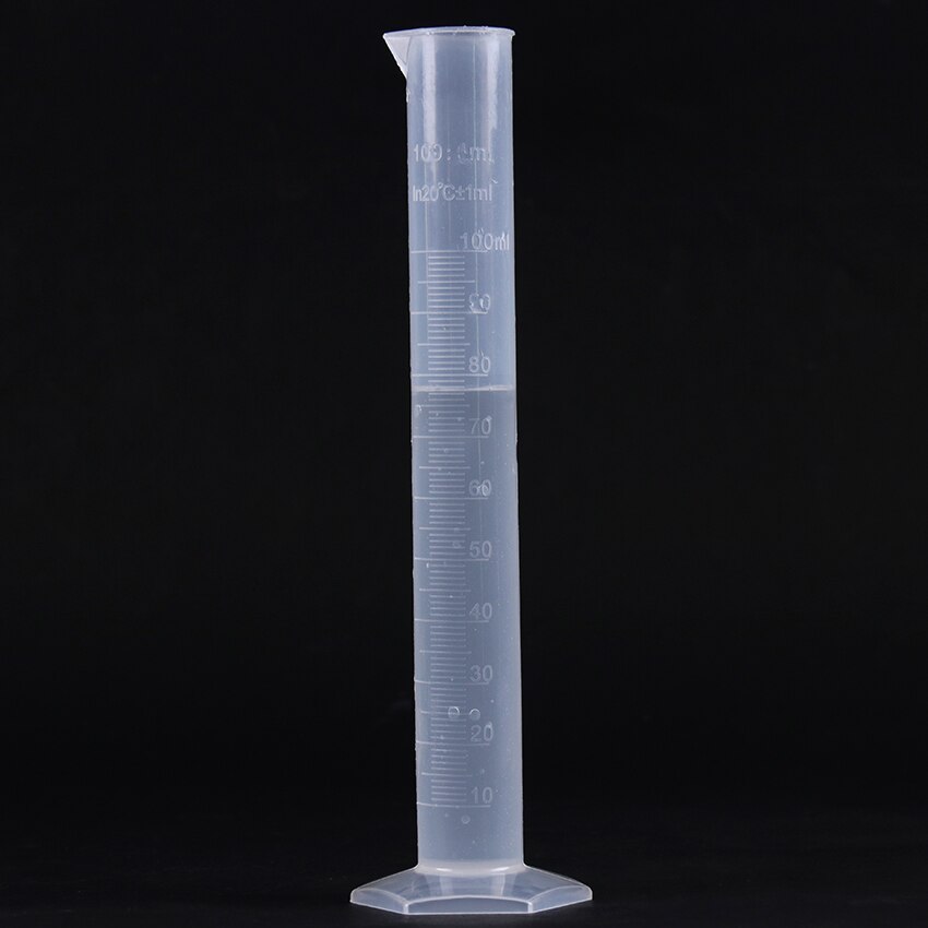 100ml plast måle cylinder laboratorium væske måling gradueret rør værktøj klar hvid plast kemi instrumen