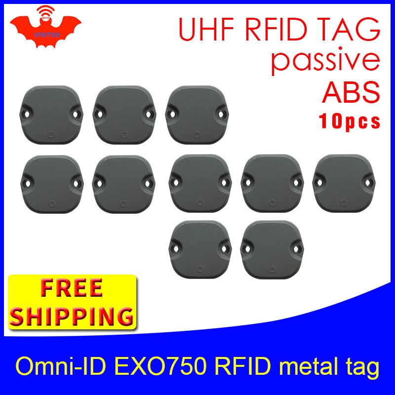 Uhf Rfid Anti Metalen Tag Omni-Id EXO750 915 M 868 Mhz Impinj Monza4QT 10 Pcs Duurzaam abs Smart Card Passieve Rfid Tags