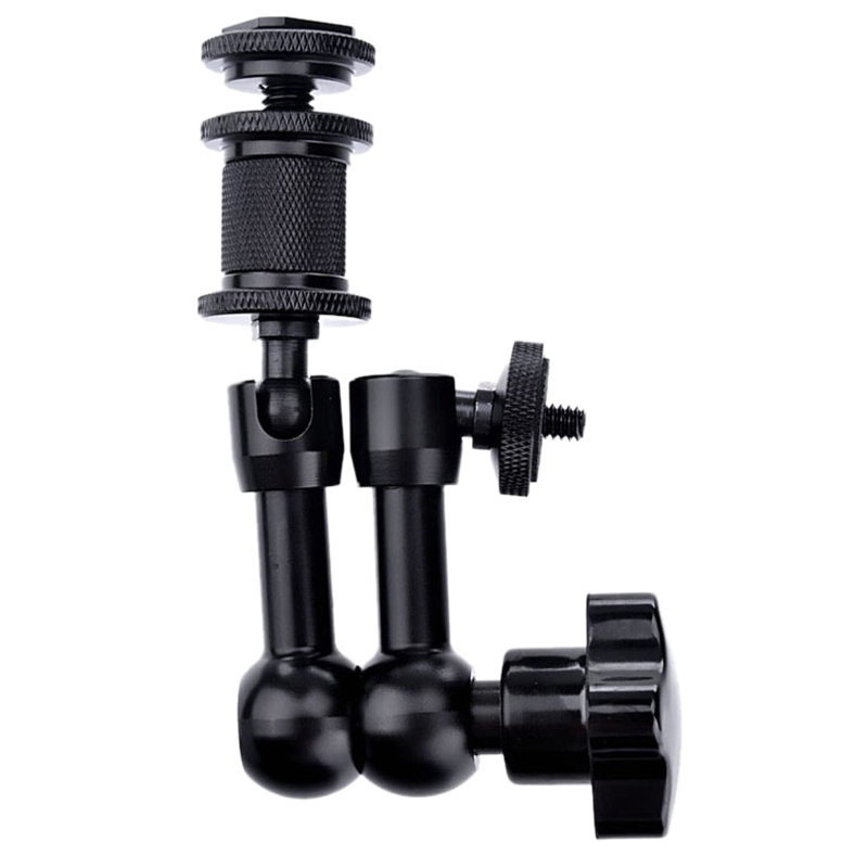 7 tommer justerbar friksjonskraft artikulerende aluminium ic arm med både 1/4 tommers gjengeskrue for lcd monitor/led lys: Default Title