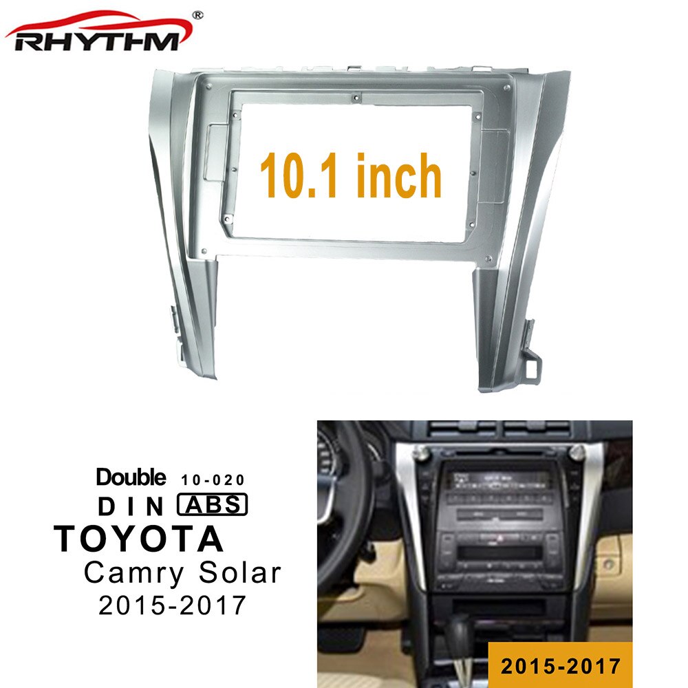 Fáscia do carro para toyota camry solar 2015-2017 10 polegadas painel estéreo traço instalação adaptador duplo din carro dvd quadro guarnição kits