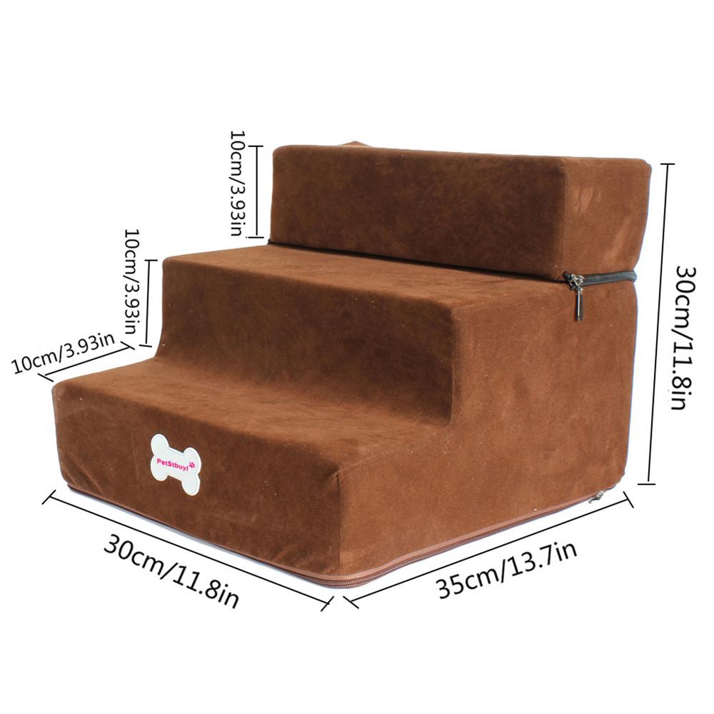 Escalier à 3 Marches pour Petit Chien et Chat, Rampe, Échelle Anti-Alde, 30cm, Fournitures pour Animaux de Compagnie: Clair
