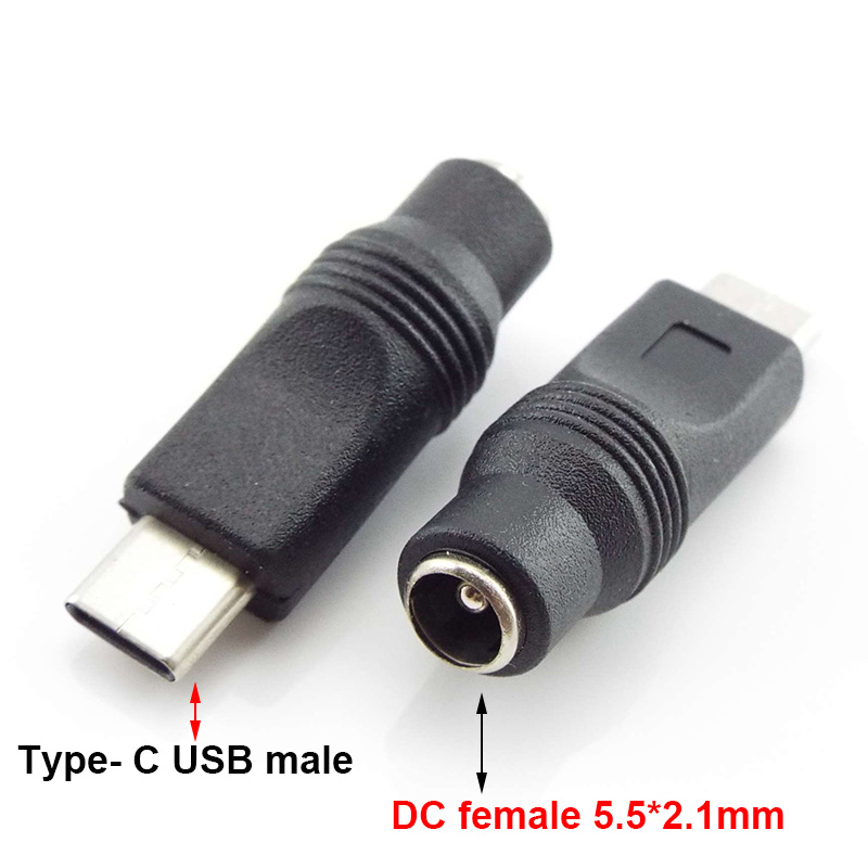 DC Female power Jack 5.5*2.1mm To USB 2.0 Male mirco type c Plug Female Jack 5V Connector converter Adapter for Laptop: green / 1.8m