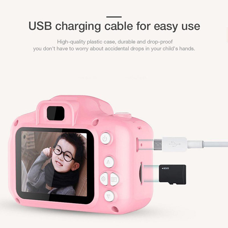 Digital Camera Video Camera HD Screen Mini Rechargeable Children Camera Shockproof Child Camcorder Children Birthday