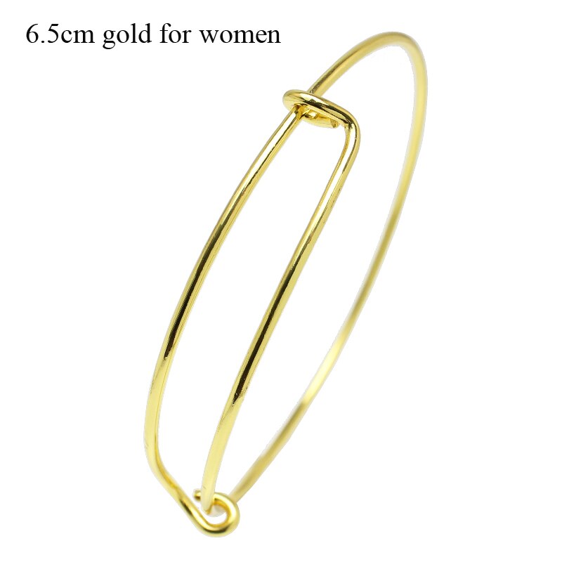 Lot 10pcs Cheap Expandable Wire Bracelets Bangles for Women Kids 50/58/65mm DIY Jewelry Making Chic: 65mm gold adult