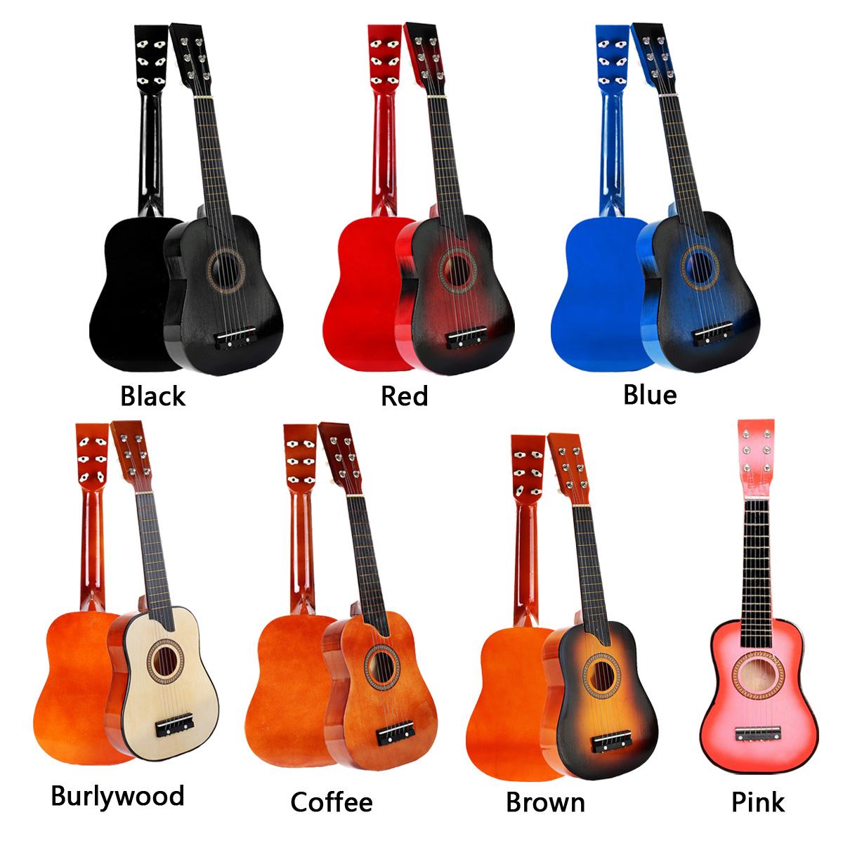 25 Inch Akoestische Gitaar 6 String Kids Houten Gitaar Voor Beginners Snaarinstrument Met Pick En String