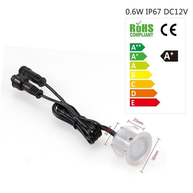 DC12V LED Deck Light Outdoor IP67 Waterproof Stainless Steel Recessed Underground Buried lamp LED Floor Patio Decoration Light