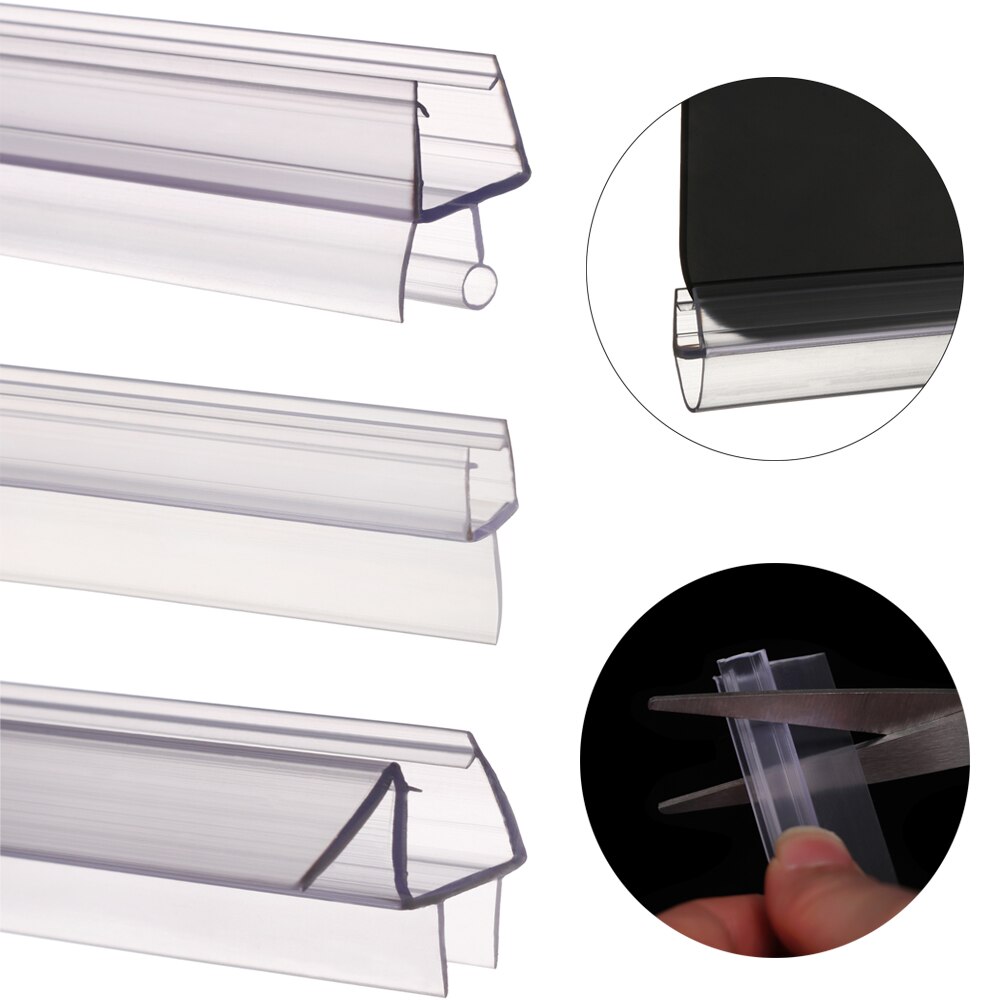 2 Stuks 1M (50Cm + 50Cm) bad Douche Screen Deur Afdichting Strip 4 Tot 12Mm Seal Kloof Raam Deur Tochtstrip Nuttige Huishoudelijke Accessoires