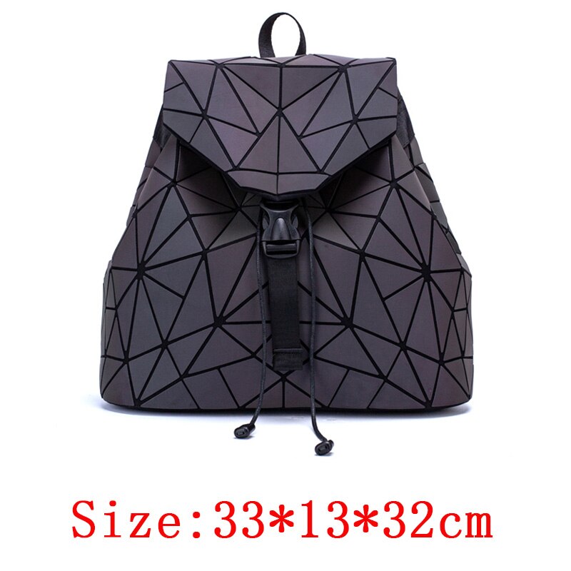 Luminous Backpack School Women Bags Set Holographic Geometric Backpacks Female School Bag For Teenage Girls Student Rucksack: green