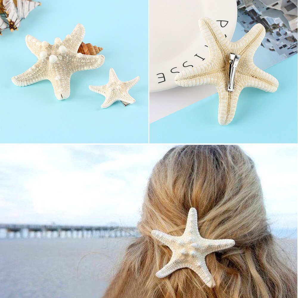 1/2PCs DIY Sea Shell Hairpin Mermaid Starfish Hair Clips Bridal Handmade Headwear Accessories Women Summer Beach Jewelry