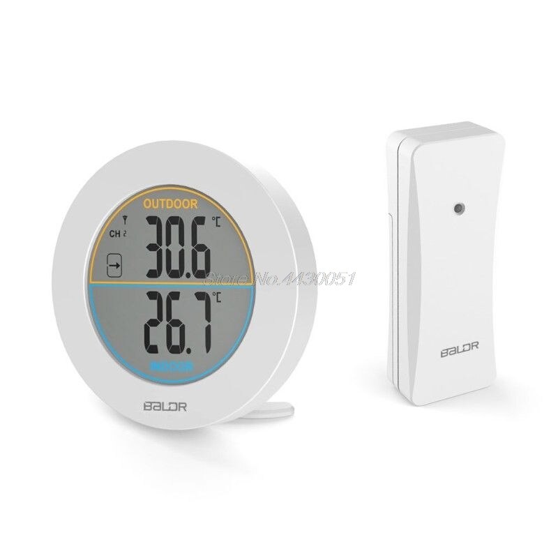 Table Wireless Thermometer LCD Display Indoor Outdoor Sensor Wall Temperature