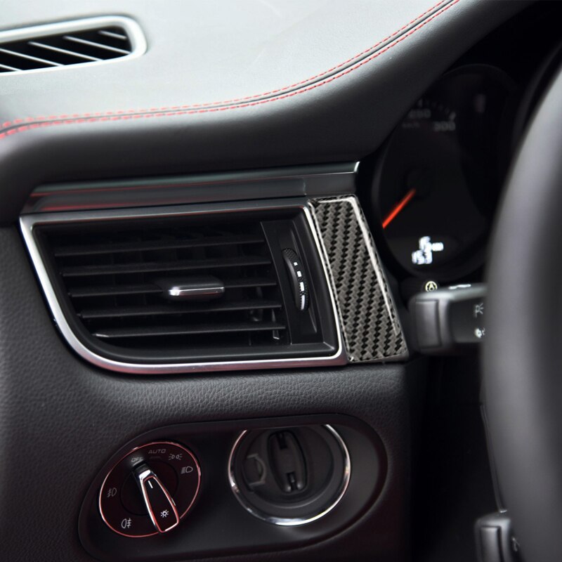 Lhd For Porsche Macan Accessories Carbon Fiber Sticker Center Console Strip Interior Trim