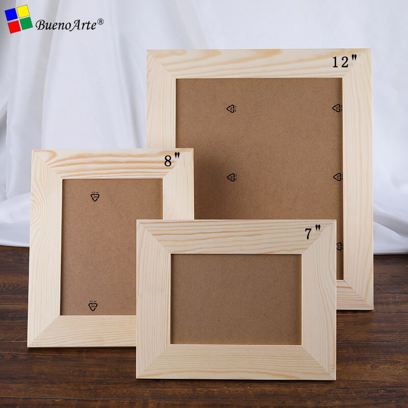 5PCS 6” solid wood photo frame wood base，diy mosaic base hand craft 6 inch