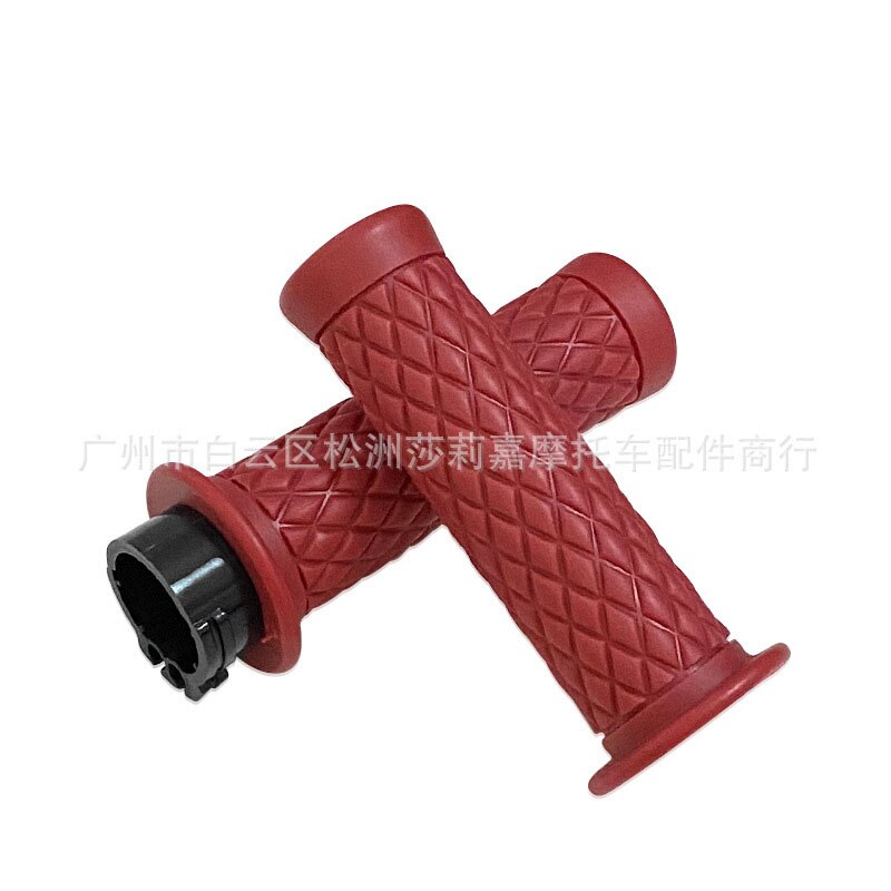 Empuñaduras de manillar de motocicleta Retro, agarre de acelerador Universal de 25MM y 28MM para Kawasaki, Yamaha, Harley, 883, 1200, Honda CB400: Rojo