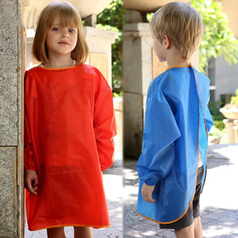 Delantal impermeable de manga larga para niños, arte escolar, pintura artesanal, cocina, cocinero, bebé, niña, alimentación, bata, dibujo DIY
