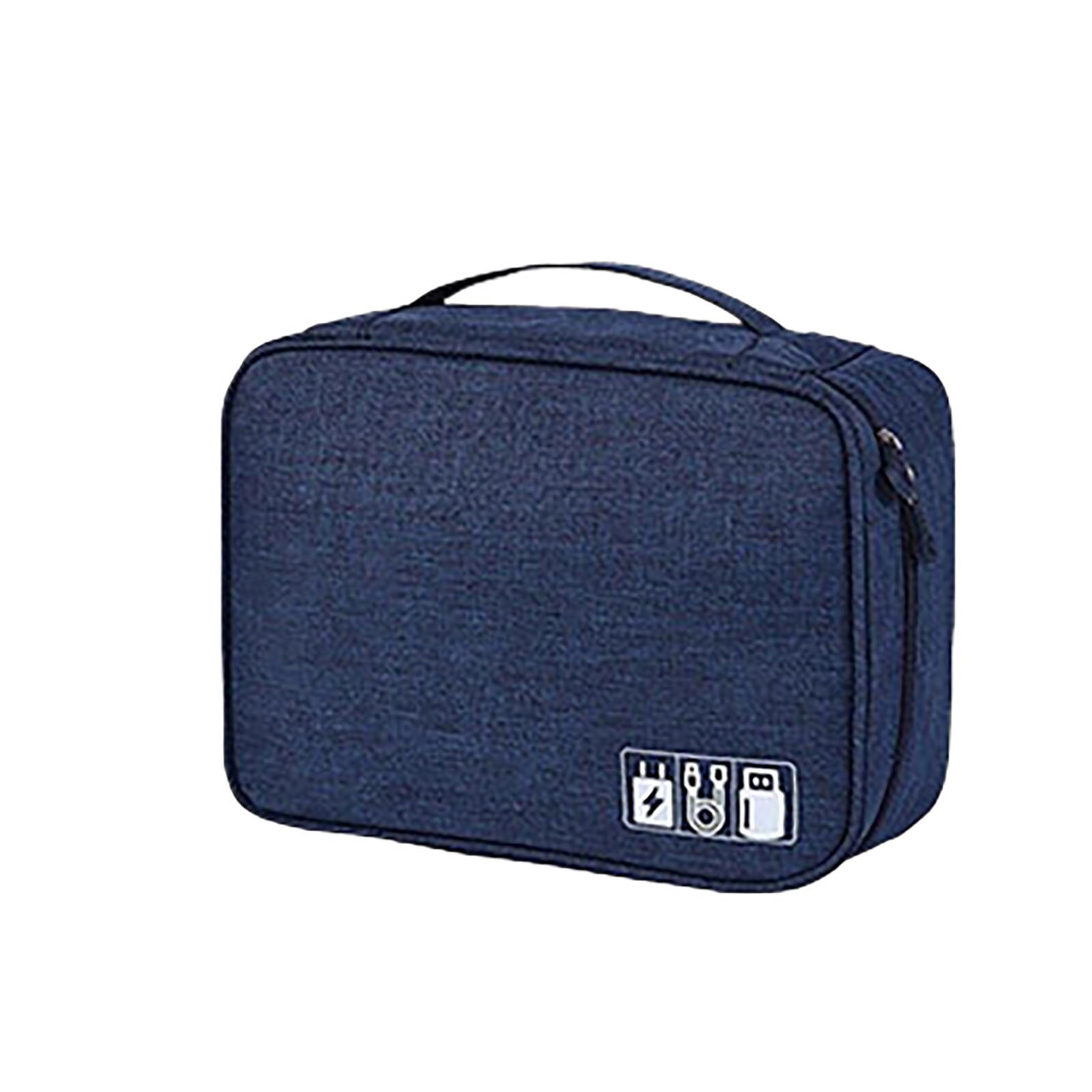 Storage Case Portable Multi-functional Electronic Accessories Case Adjustable hook Cable Organizer Bag Travel USB Charger Case: Blue