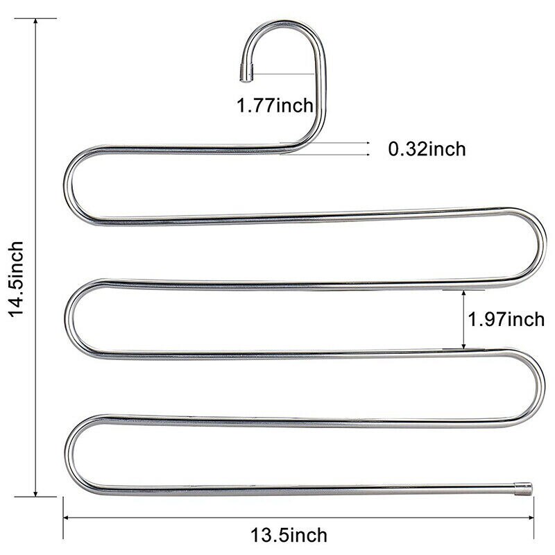 Vijf S-Type Lagen Broek Hanger Hangers Ruimtebesparend Kleding Broek Antislip Closet Organizer Voor Sjaal jeans Kleding Handdoeken: Default Title