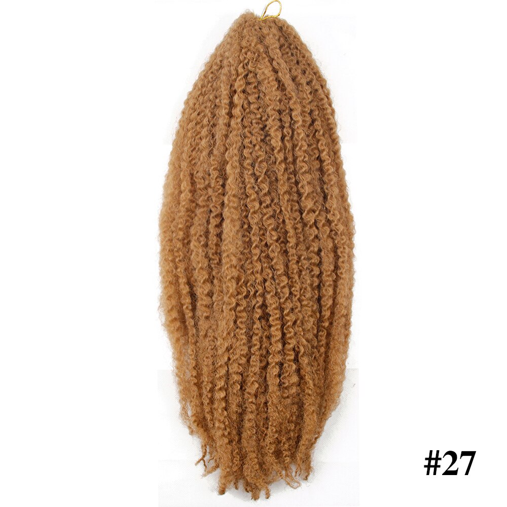 Marley fletninger hæklet ombre afro kinky twist hår syntetisk fletning hår hæklet fletninger hair extensions: #27