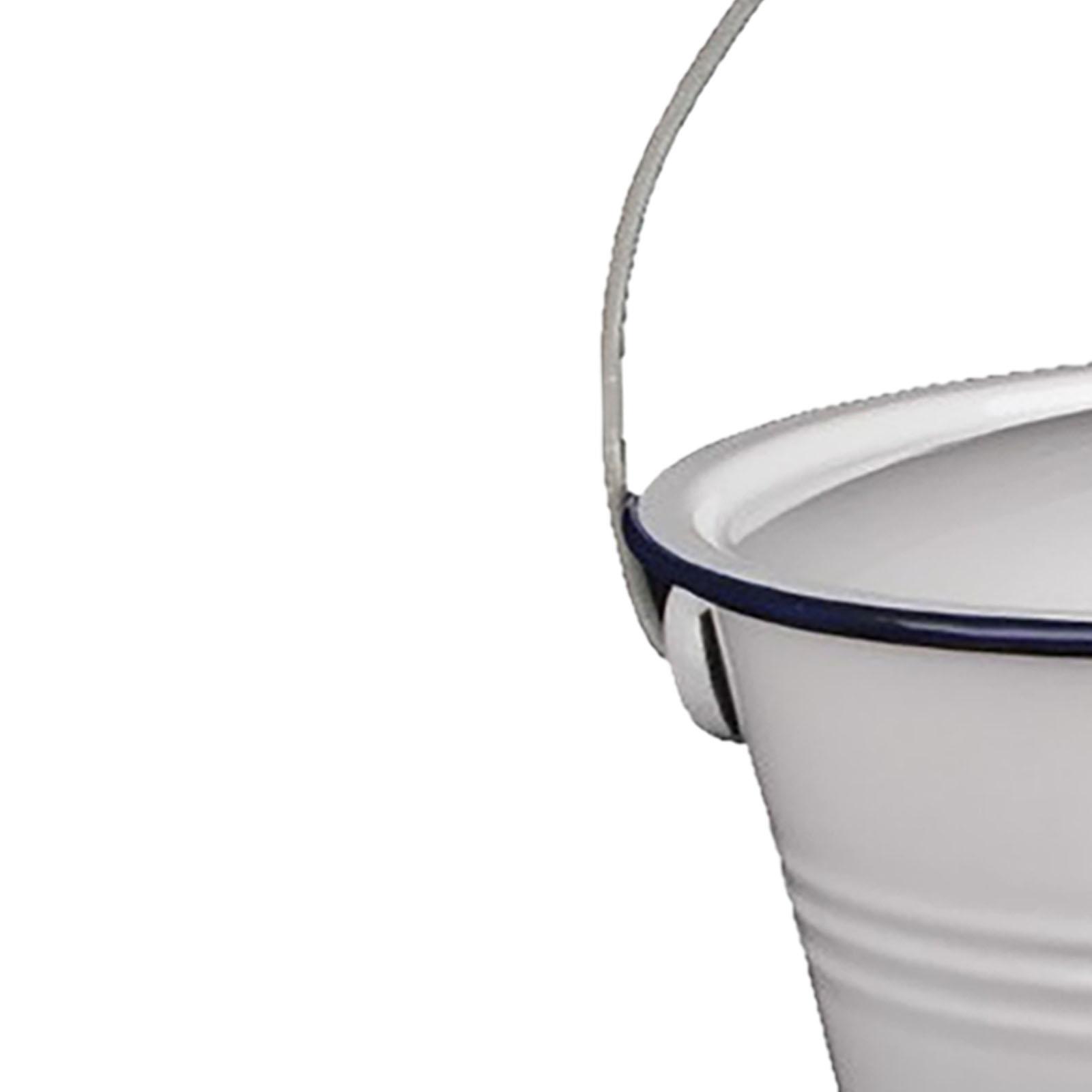 Enamel Bucket Milk Bucket Food Bin Multiuse Rustic Ice Bucket Water Bucket for Kitchen Garden Outdoor Activities Organizing