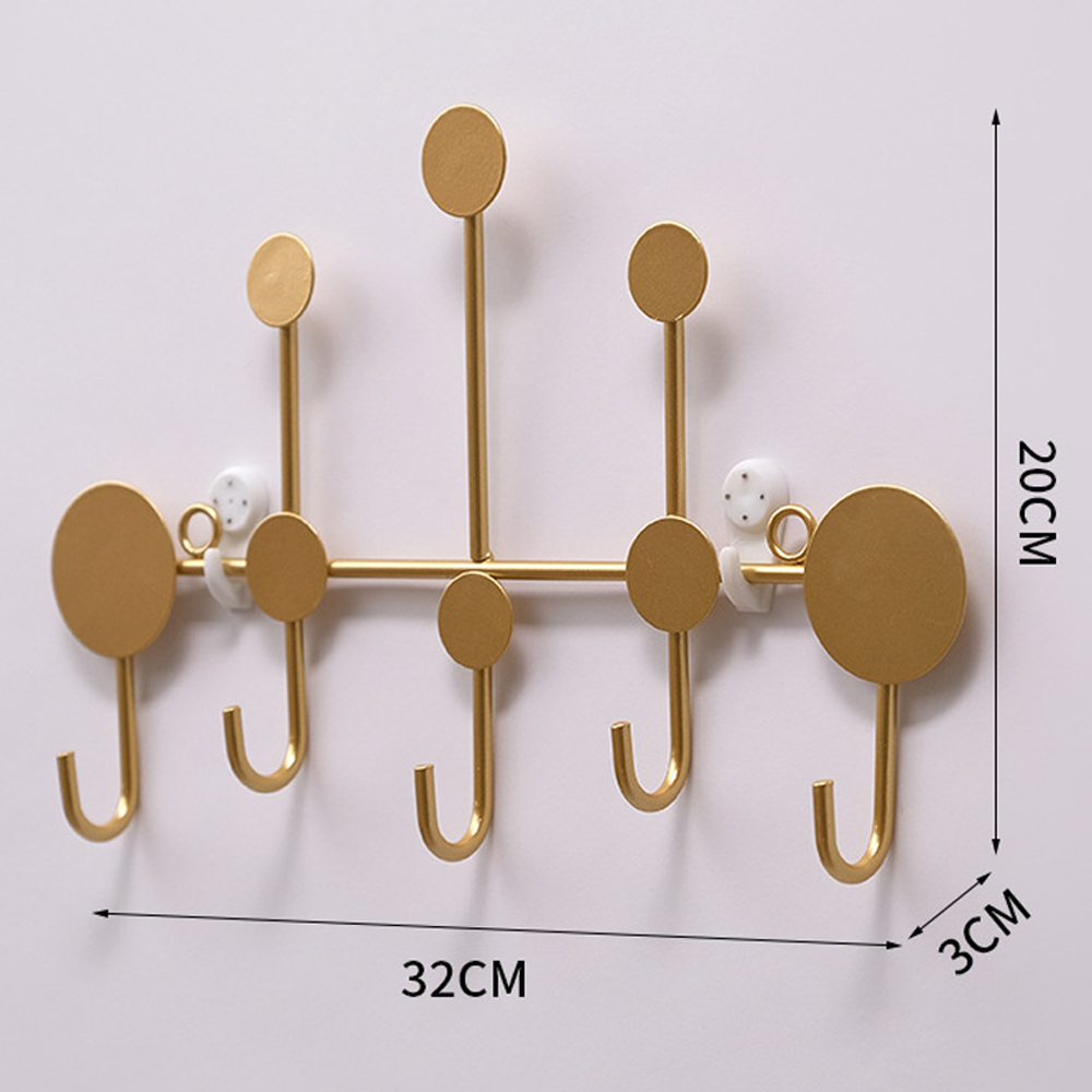 Bathroom Living Room Wall Shelf With Hook Wall Mounted Lockers Entrance Key Hanging Home Decoration Nordic: Gold S