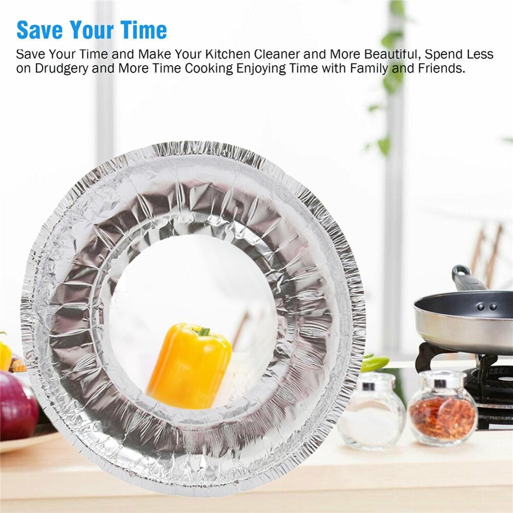 Protector de gama de 10 Uds., utensilios de cocina prácticos, derrames de comida, quemador de Gas, revestimiento cubre fogón, accesorios de cocina, baberos, papel de aluminio