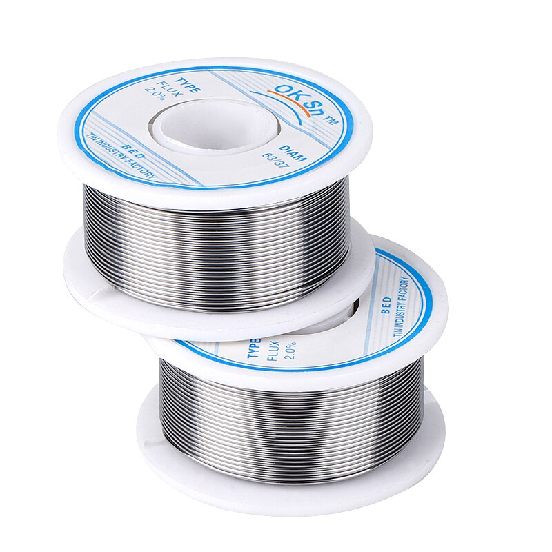JCD 100g Lözehn Draht 0,8mm 1,0mm 1,5 MM 60/40 Zinn blei 45FT Fluss 2,0 Drähte Schmelzen Kolophonium Ader Entlözehn Lot Lot Draht Werkzeug