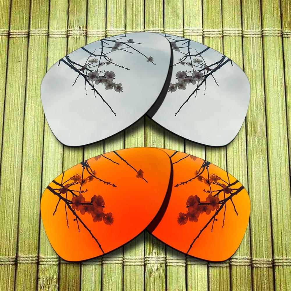 Gepolariseerde vervangende lens voor oakley dispatch 2 zonnebrilmontuur met echte kleur en spiegelcoating - opties: 1x chroom -1x rood
