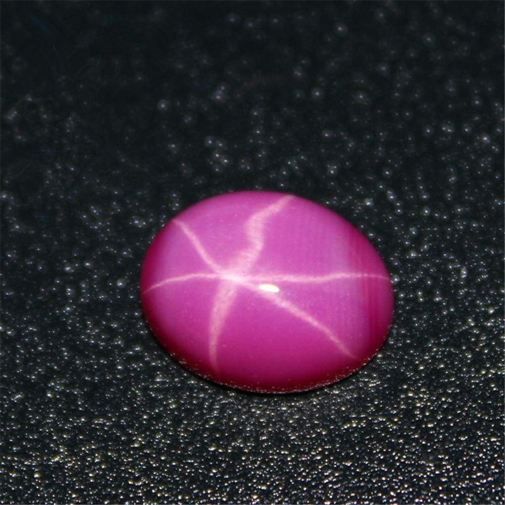 Star Ruby Oval Cabochon Smooth Polished Surface Egg Shape Rose Red Star Ruby Cabochon Flat Back Multiple Sizes to Choose C02M