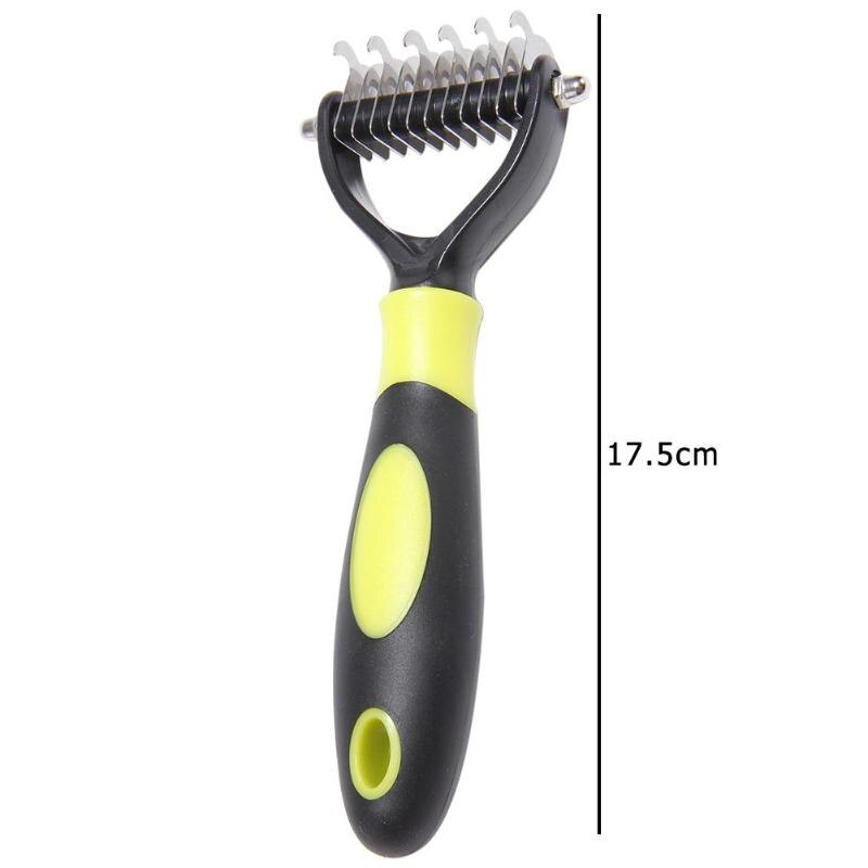 VKTECH Hair Removal Comb Pet Fur Knot Cutter Remove Rake Grooming Shedding Brush Comb Rake Dog Cat Dematting Deshedding Brush: Yellow