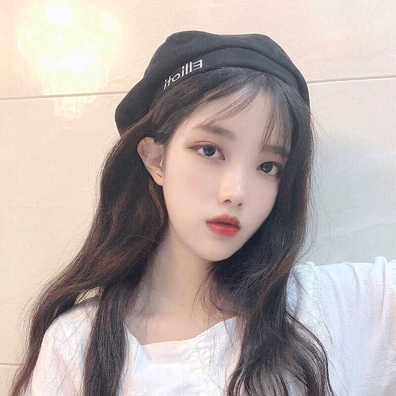 Koreansk version av harajuku broderade bokstav basker barn höst vinter retro bomull student anis pumpa målare hatt