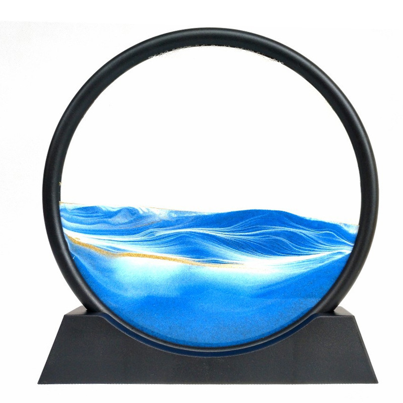 Sablier 3D avec étagère, paysage de sable profond, peinture de sable mouvant, image d&#39;art en mouvement, décoration de bureau pour la maison: A / 12 inch