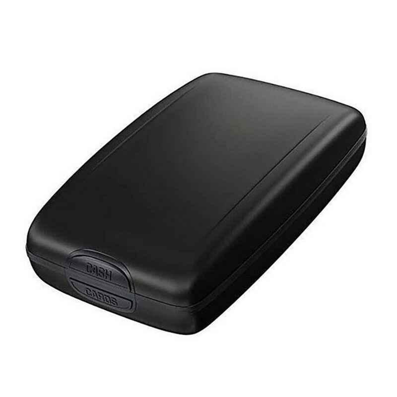 RFID Blocking Aluminum Coin Purse Wallet Credit Card Holder Security Metal Wallet Case Business Bank Card Protector Men Women: Black