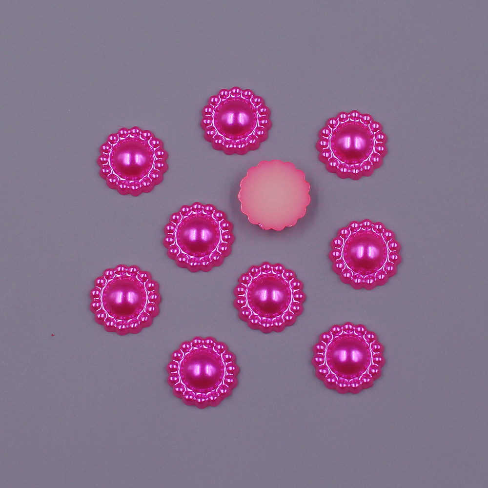 11mm 100 . løse perler i form av blomster, imitasjon av abs-perler, halvrunde perler, flatback, diy-smykker, utklippsbokdekorasjon: Antikk synke