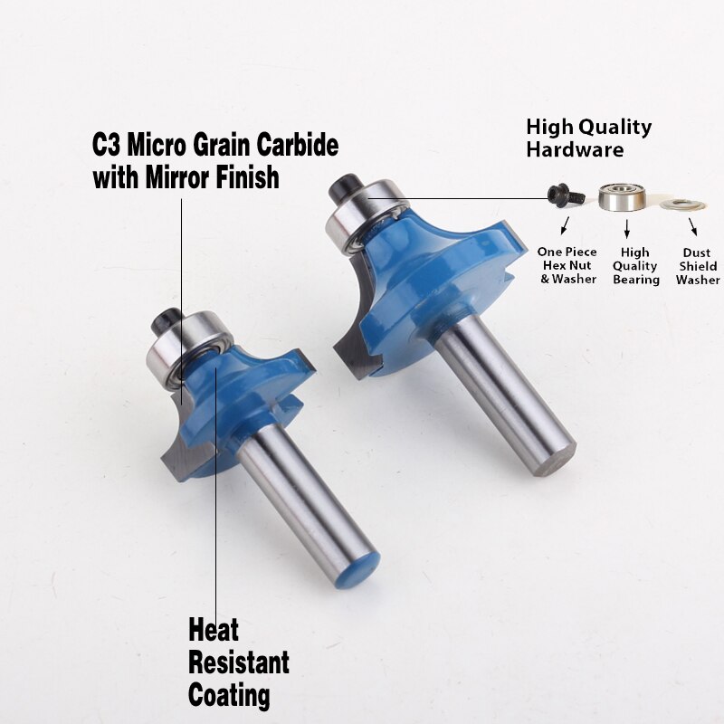 1 ST 8mm Schacht Ronde Over Rand Router Bit-1/4
