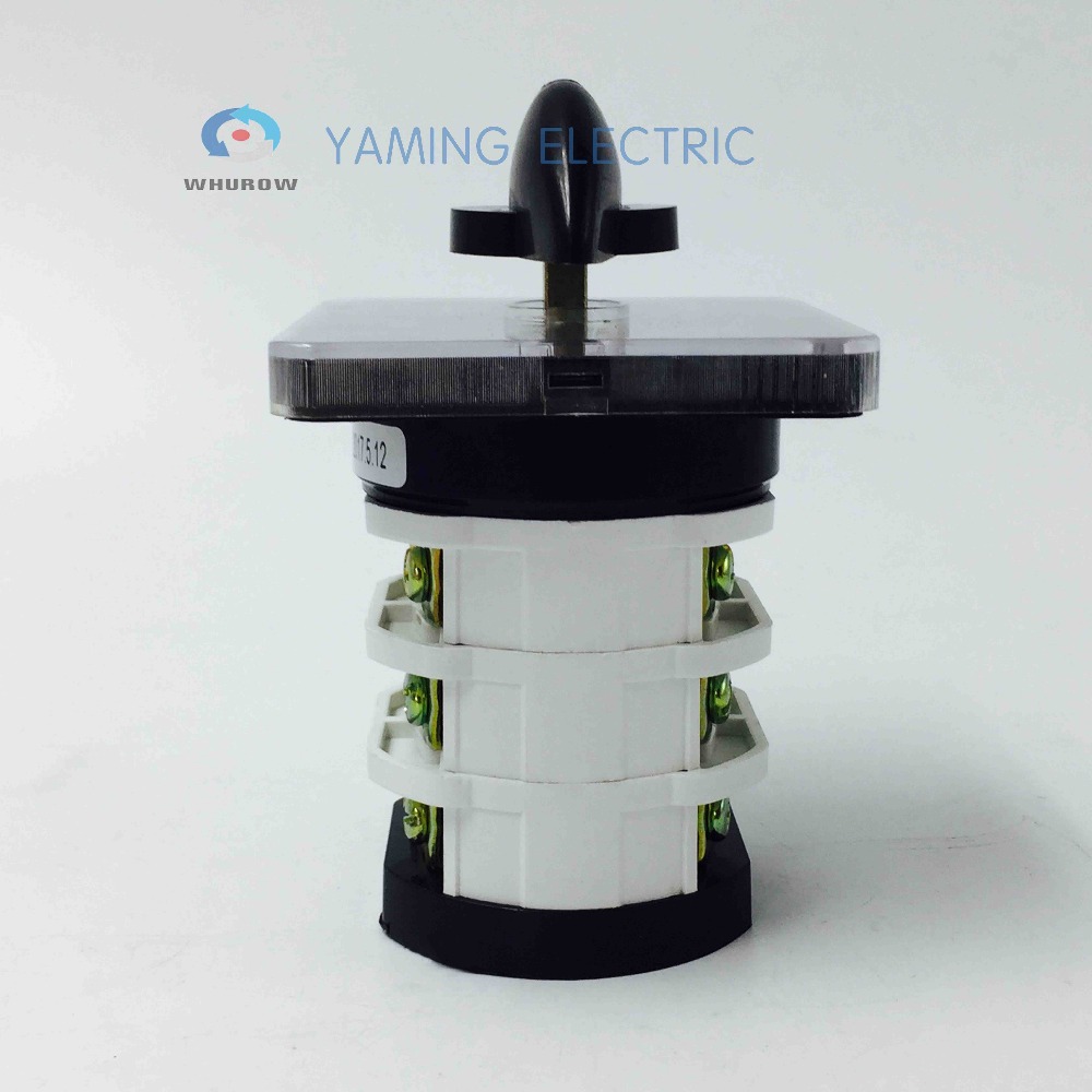 3 phase change over switch 32A 3 poles 3 position manual transfer selector on-off-on rotary cam switch YMZ12-32D0723.3