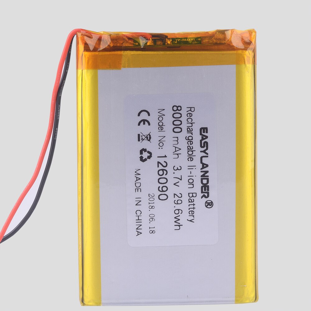 126090 3.7 V Lithium Polymer 8000 Mah Diy Mobiele Noodstroom Opladen Batterij