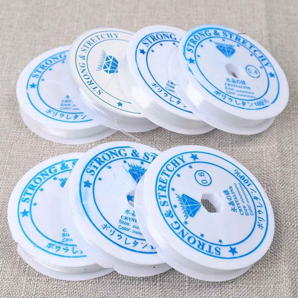 DIY pulsera de cristal transparente cuerda hilo elástico con cuentas usando cuentas pulsera cuerda banda de goma línea de pesca cuerda fabricación de joyas