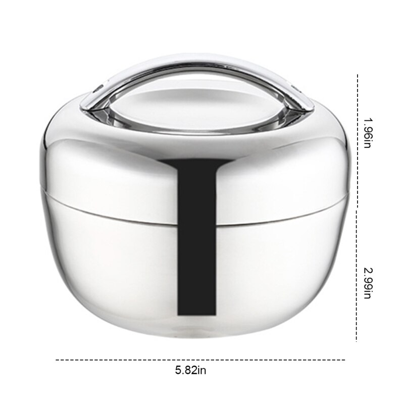 Mini Stainless Steel Double Layer Round Bento Box Thermos/Lunch Box Food Container Lunch Box for Kids Kitchen Food Box: M