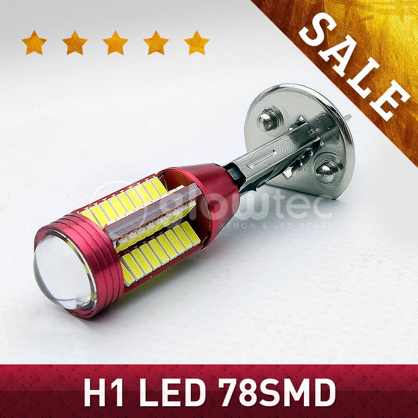 H1 78 SMD 4014 lens LED-koplamplamp 78smd Lamp externe mistlamp lampen Wit 12V tot 18V