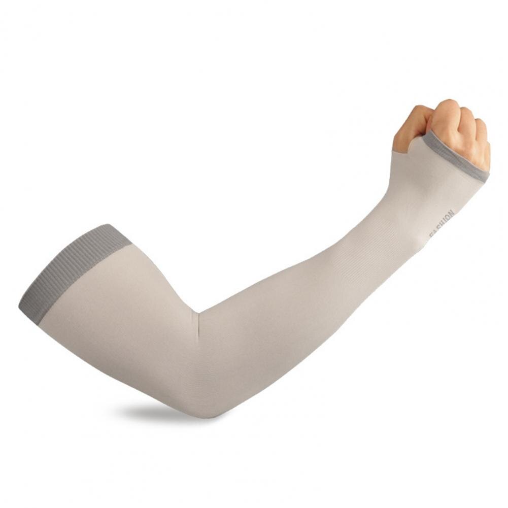 1 pair of super soft, fade-resistant spandex unisex arm sleeves, sunscreen, uv-resistant, cooling sleeves for camping: Grey