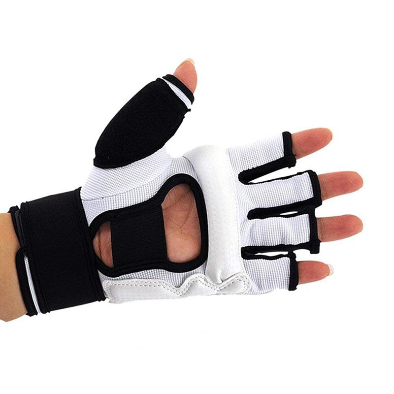 Demi-doigts Taekwondo gants enfants adultes Arts martiaux sport main garde PU cuir gants Taekwondo pied protecteur