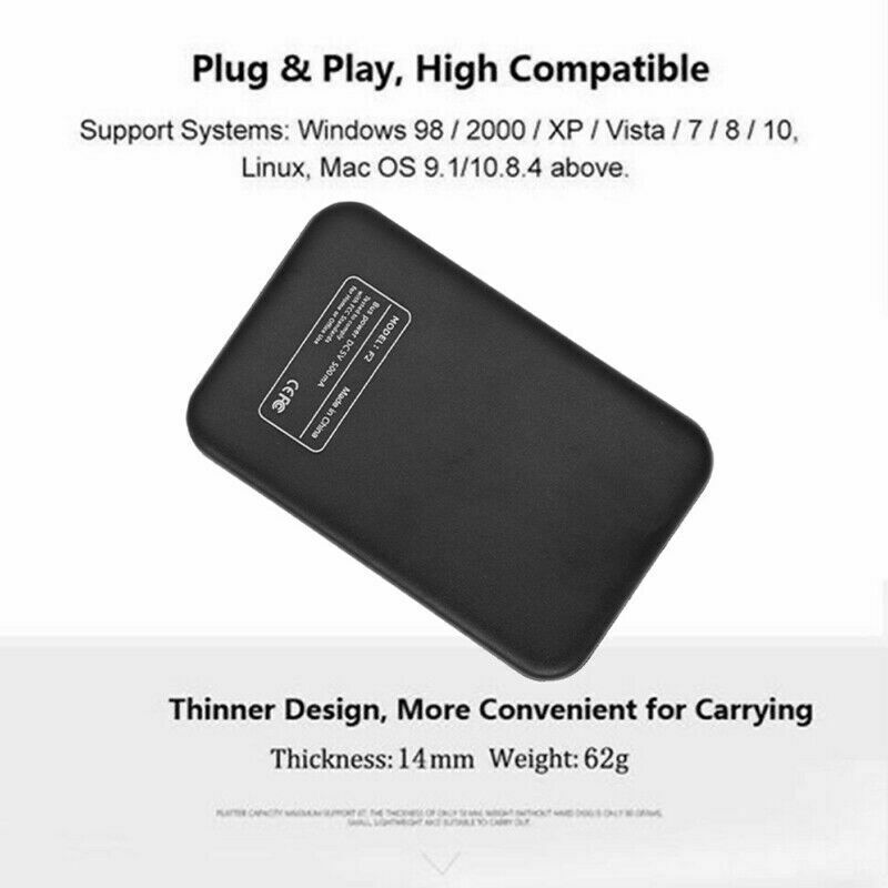 Black&Blue External Hard Drive Disk 2TB Portable USB 3.0 2.5"HDD For PC Laptop Windows#50