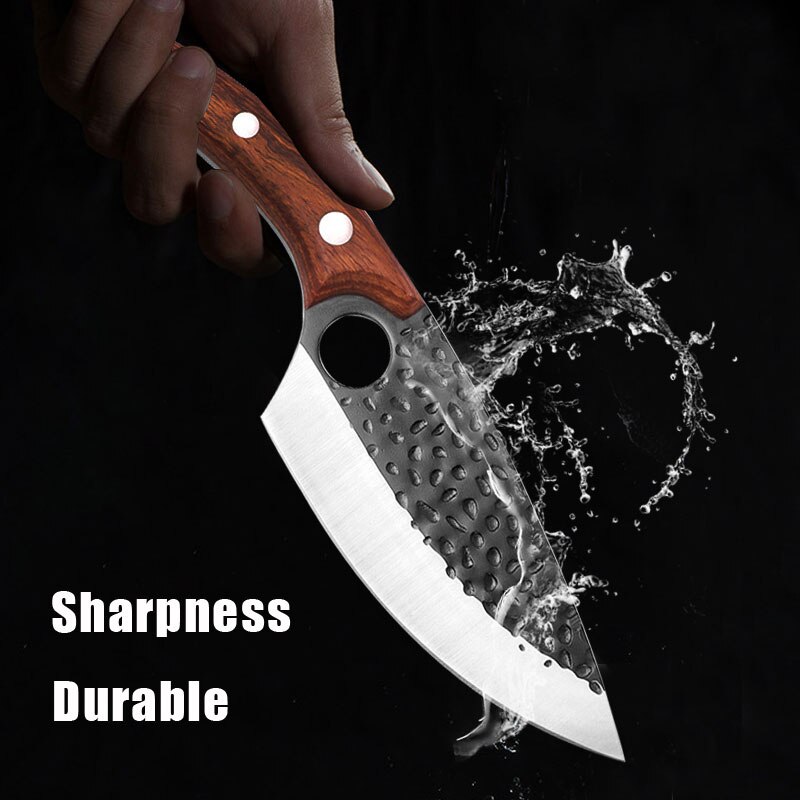 6 Inch Hand Forged Stainless Steel Butcher Knife Boning Knife Fish Knife Kitchen Meat Cleaver Cooking Tool