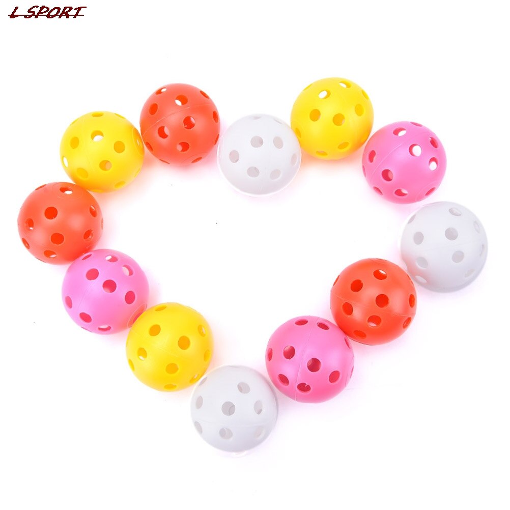 Random Colors Plastic Golf Balls Airflow Hollow Golf Practice Training Sports Balls 20Pcs