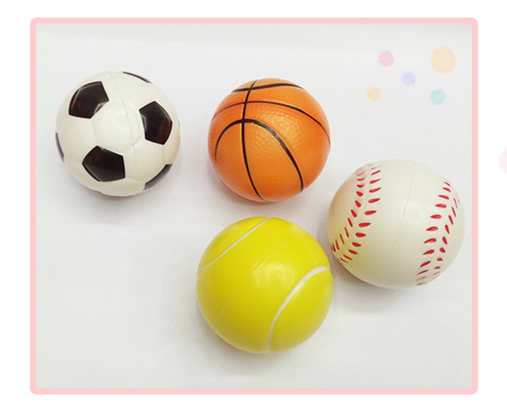 Stress Relief Hand Honkbal Basketbal Tennis Oefening Zachte Elastische Squuze Rubberen Ballen Voor Kid Angst Relief Bal J75