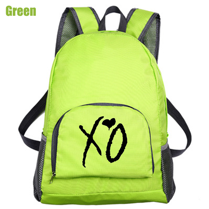 Moda carino zaino stampato borsa da studente pieghevole all&#39;aperto zaino leggero a spalla borse Casual da viaggio impermeabili Unisex: green