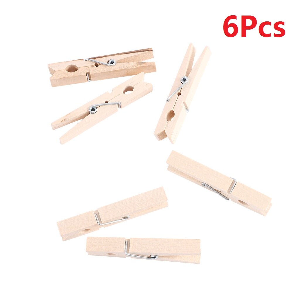 10 unids/pack de dibujos animados lindo avión Clips de madera foto manualidades de papel bricolaje Clips decorativo pinza suministros de oficina: 6Pcs