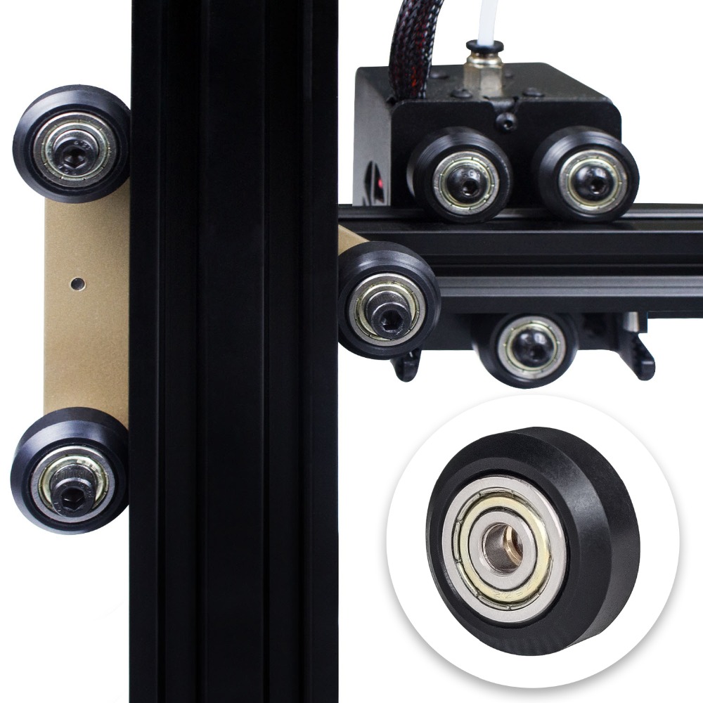 1/5/10/24pz CNC Plastica POM Grande Piccola Ruota con Cuscinetto Tenditore V-fessura Profilo in Alluminio Perlin Puleggia per Stampante 3D Ender3 V2