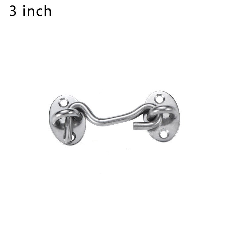 Stainless Steel Cabin Hook Eye Shed Gate Door Latch Silent Holder 3inch Window Cabin Hook And Eye Latch Lock Shed Gate: 16inch / Silver