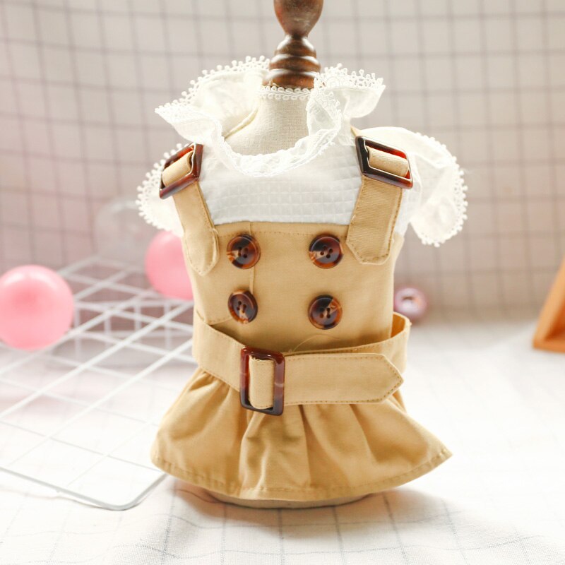 Vestido de boda de lujo para perro, vestidos de verano para mascotas para perros pequeños caqui, Chihuahua Shih Tzu, disfraces, falda para perrito, vestidos para perros